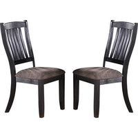 Dark Coffee Classic Wood Kitchen Dining Room Set Of 2 Side Chairs Fabric Upholstered Seat Unique Design Back