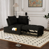 1 Versatile Foldable Sofa Bed In 3 Lengths, Modern Sofa Sofa Sofa Velvet Pull-out Bed, Loveseat Sofa Adjustable Back And With USB Port And Swivel Phone Stand