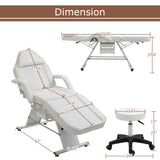 Massage Salon Tattoo Chair With Two Trays Esthetician Bed With Hydraulic Stool,Multi-Purpose 3-Section Facial Bed Table, Adjustable Beauty Barber Spa Beauty Equipment