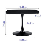 Fiberboard Black Dining Table