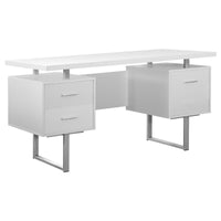 24" Brown Rectangular Computer Desk With Three Drawers