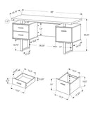 24" Brown Rectangular Computer Desk With Three Drawers