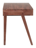 46" Brown Birch Solid Wood Writing Desk