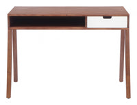 46" Brown Birch Solid Wood Writing Desk