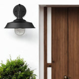 Matte Black Shallow Plate Shape Wall Light