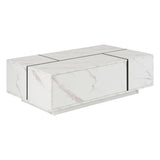 Rectangular Sliding Top Coffee Table With 2 Drawers And 2 Hidden Storage For Living Room 47.2