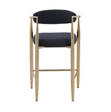 Modern Boucle Bar Stools Set Of 2 Modern Upholstered Bar Height Barstools Vintage High Island Chairs With Metal Frame Back Arms For Kitchen Home Pub Dining Room