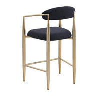 Modern Boucle Bar Stools Set Of 2 Modern Upholstered Bar Height Barstools Vintage High Island Chairs With Metal Frame Back Arms For Kitchen Home Pub Dining Room