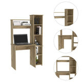 Modern Light Oak  Office Desk with Storage Cabinet