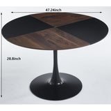 14,5pieces Dining Set, Table Metal Leg Mid-century Dining Table For 4-6 People With Mdf Table Top, Pedestal Dining Table, End Table Leisure Coffee Table