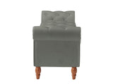 Velvet Multifunctional Storage Rectangular Sofa Stool - Grey