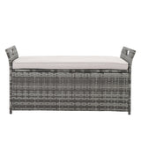 Ottoman Locker, Grey Gradient, Rattan Locker
