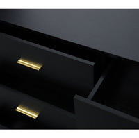 Engineering Wood Black 6 Drawer Bedroom Vanity