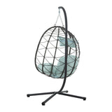 Egg Chair With Stand Indoor Outdoor Swing Chair Patio Wicker Hanging Egg Chair Hanging Basket Chair