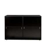 Black Particleboard Eight Drawer Cabinet