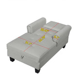 Chaise Lounge Indoor Sleeper Sofa Bed Chair Upholstered Lounge Chair For Bedroom Living Room With Rivets