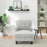 Chaise Lounge Indoor Sleeper Sofa Bed Chair Upholstered Lounge Chair For Bedroom Living Room With Rivets