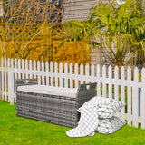 Ottoman Locker, Grey Gradient, Rattan Locker