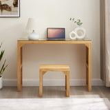 Pine Dining Bench And Table, Indoor Wood Bench For Entryway,Living Room,Kitchen And Bedroom Table And Bench Set  Nature, Bench  Table Small Tempered Glass Included