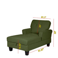 Chaise Lounge Indoor Sleeper Sofa Bed Chair Upholstered Lounge Chair For Bedroom Living Room With Rivets