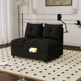 1 Versatile Foldable Sofa Bed In 3 Lengths, Modern Sofa Sofa Sofa Velvet Pull-out Bed, Loveseat Sofa Adjustable Back And With USB Port And Swivel Phone Stand