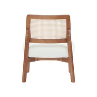 Set Of 2 Modern Beige Lounge Chair With Woven Backrest, Sturdy Wooden Frame, Minimalist And Elegant Accent Seating For Living Room, Bedroom, Or Office