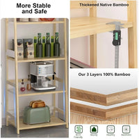 Bookshelf 5 Tiers, Bamboo Bookcase Book Shelf Storage Organizer Modern Display Shelving Unit Tall Book Shelf Corner Storage Rack For Home Office,Living Room,Kitchen,Bedroom,Bathroom, Office,Industrial