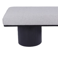 Upholstered Bench With Black Chunky Legs Light Grey Boucle Fabric Contemporary Style Bed-end Bench For Bedroom Living Room