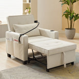 Futon Chair Bed Convertible Chair 3-in-1 Pull Out Sleeper Chair Beds With USB Ports,Wear-resistant And Anti-scratch, Armchair Bed Sleeper For Living Room,Grey.