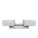 Coffee Table With Sliding Tabletop, Center Table With Hidden Storage Compartment, Extendable Table For Living Room