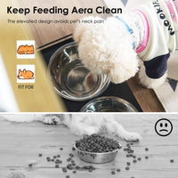 Feeding Station With 1 Storage Cabinets, Pet Feeding Station With 2 Elevated Dog Bowls, Side Hooks, Anti-tip Kit, Hidden Pet Feeder Station For Feeding   Watering, Black