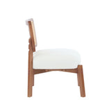 Set Of 2 Modern Beige Lounge Chair With Woven Backrest, Sturdy Wooden Frame, Minimalist And Elegant Accent Seating For Living Room, Bedroom, Or Office