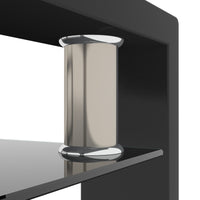Black Glass Rectangle Coffee Table Modern Side Center For Living Room