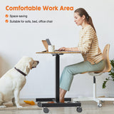 Adjustable Rolling Desk Laptop Computer Cart For Home  Office  Classroom Overbed Table