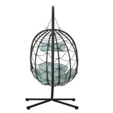 Egg Chair With Stand Indoor Outdoor Swing Chair Patio Wicker Hanging Egg Chair Hanging Basket Chair