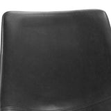 Industrial Faux Leather Counter Stools, Set Of 2 Black