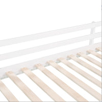 Twin Size Loft Bed Wood Bed With Slide, Stair And Chalkboard,White