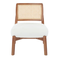 Set Of 2 Modern Beige Lounge Chair With Woven Backrest, Sturdy Wooden Frame, Minimalist And Elegant Accent Seating For Living Room, Bedroom, Or Office