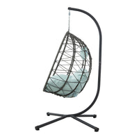 Egg Chair With Stand Indoor Outdoor Swing Chair Patio Wicker Hanging Egg Chair Hanging Basket Chair