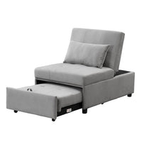 Folding Ottoman Sofa Bed Gray