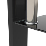 Black Glass Rectangle Coffee Table Modern Side Center For Living Room