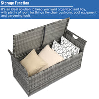 Ottoman Locker, Grey Gradient, Rattan Locker