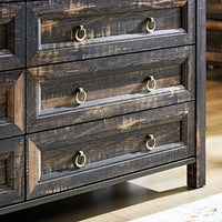 Fiberboard Farmhouse 6-Drawer Bedroom Dressing Table