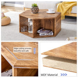 Hexagonal MDF Coffee Table, Characteristic Pattern Stickers, Multi-hole Design To Give More Storage Space, Simple And Convenient Design Makes It Suitable For All Kinds Of Style Scenes