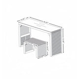 Pine Dining Bench And Table, Indoor Wood Bench For Entryway,Living Room,Kitchen And Bedroom Table And Bench Set  Nature, Bench  Table Small Tempered Glass Included