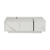 Rectangular Sliding Top Coffee Table With 2 Drawers And 2 Hidden Storage For Living Room 47.2