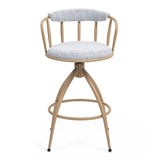 26 Swivel Counter Height Bar Stool, Set Of 2- Fabric Seat With Metal Frame, Modern Industrial Design Bar Chairs For Kitchen Island, Dining Room, Home Bar, Counter Seat