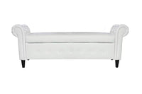 White Multifunctional Storage Rectangular Sofa Stool