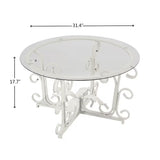 Round Tempered Glass Coffee Table Casual Cocktail Table With Tempered Glass Top