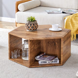 Hexagonal MDF Coffee Table, Characteristic Pattern Stickers, Multi-hole Design To Give More Storage Space, Simple And Convenient Design Makes It Suitable For All Kinds Of Style Scenes